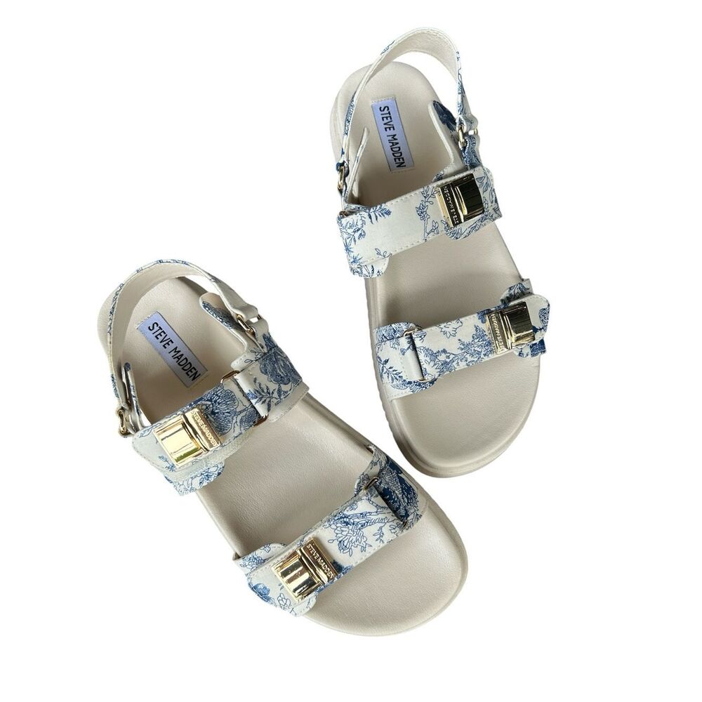 Steve Madden Marnie Sandals, Ivory/blue, size 11, NWOT